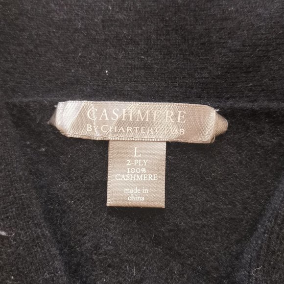 Charter Club 100% 2-Ply Cashmere V-neck Sweater Size L - Picture 2 of 6